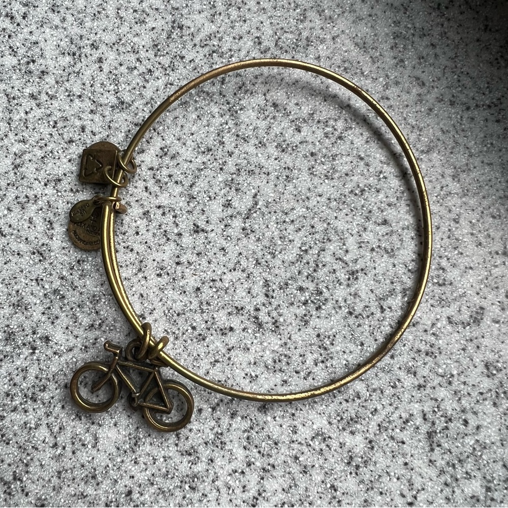 Alex and Ani Rafaelian Gold Bicycle Charm Bangle Bracelet